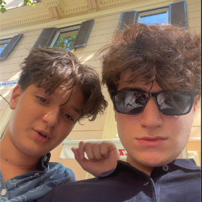 With my little brother